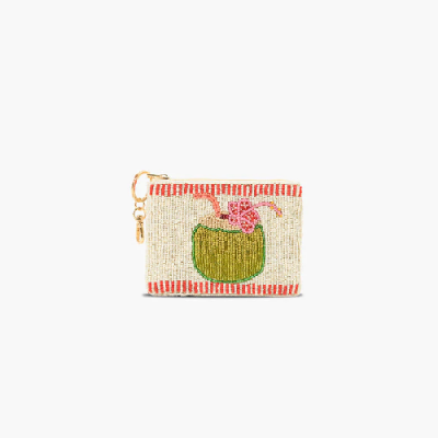 Tropical Harvest Coconut Beaded Coin Pouch