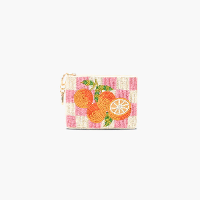 Zesty Orchard Orange Beaded Coin Pouch