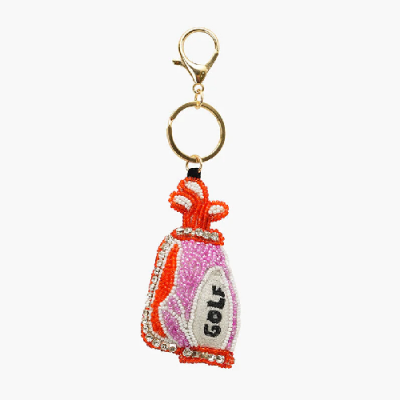 Golf Pro Hand-Beaded Boho Bag Charm